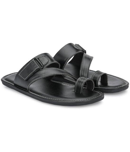 Leeport - Black Synthetic Thong Flip Flop - None