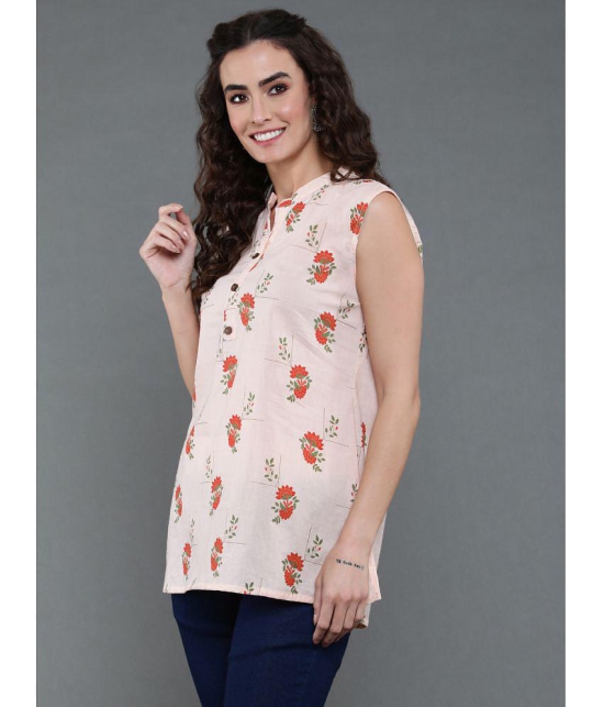 Antaran - Peach Cotton Women's Regular Top ( Pack of 1 ) - None