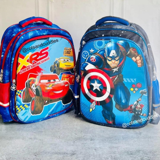 Magnetic Flap Design School Backpack for Kids-Caption America