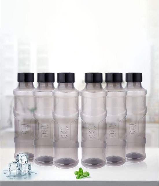 HOMETALES Dew Grey Fridge Water Bottle 1000 mL ( Set of 6 ) - Grey