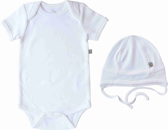 Baby Romper/Onesie White+Cap combo Set (100% Cotton)