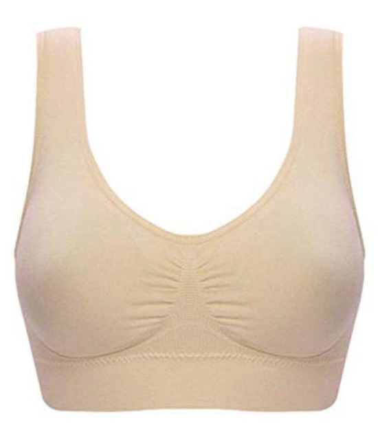 ComfyStyle Cotton Lycra Air Bra - Beige - Free Size