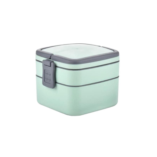 Ia Wow Store GREEN DOUBLE-LAYER PORTABLE LUNCH BOX