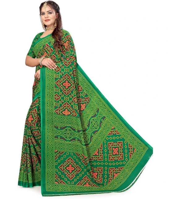 LEELAVATI - Green Georgette Saree With Blouse Piece ( Pack of 1 ) - Green