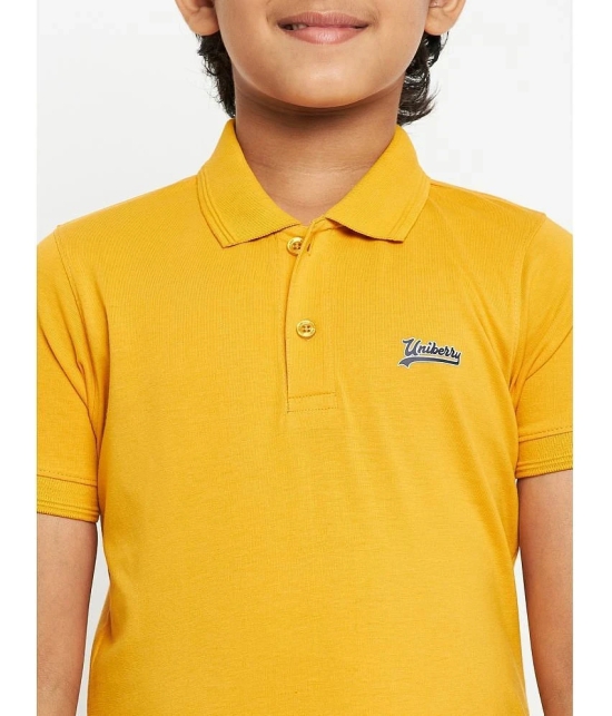 UNIBERRY - Yellow Cotton Blend Boys Polo T-Shirt ( Pack of 1 ) - None