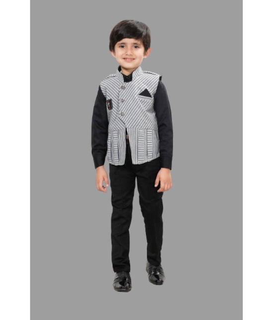 DKGF Fashion - Black Cotton Blend Boys Shirt & Pants ( Pack of 1 ) - None