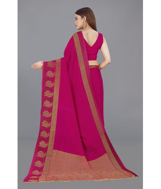 Anand Sarees - Pink Georgette Saree With Blouse Piece ( Pack of 1 ) - Pink