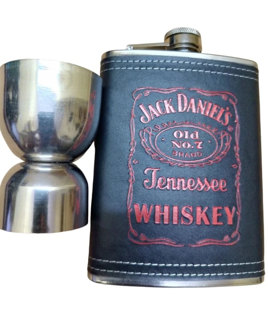 JGG JAIN GIFT GALLERY Steel Hip Flask - Black