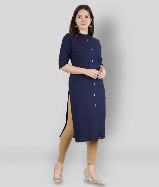 KIPEK - Navy Cotton Womens Straight Kurti - XL