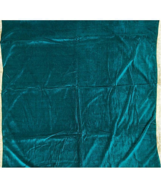 KASHMIRI - Unstitched Blue Velvet Dress Material ( Pack of 1 ) - Blue