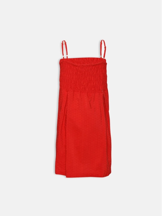 Oxolloxo Red Self designed Fit & Flare Midi Dress