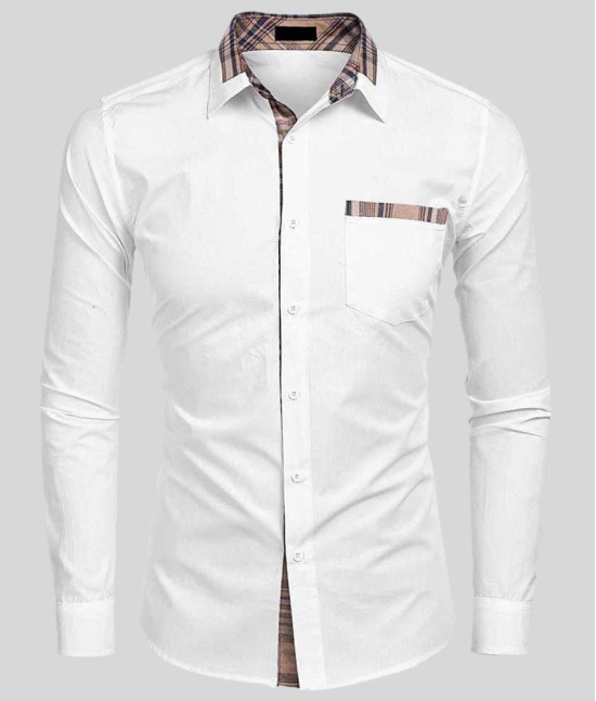 Life Roads - White Cotton Slim Fit Men's Casual Shirt ( Pack of 1 ) - None