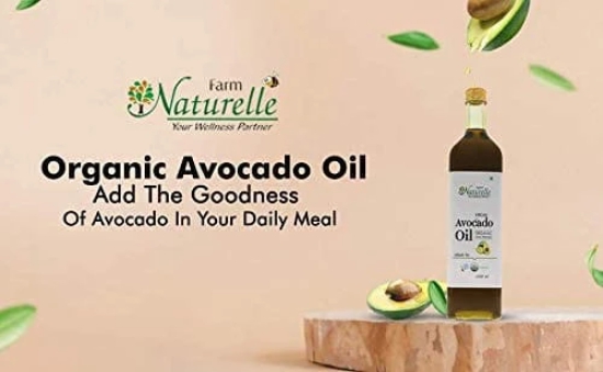 Farm Naturelle 100% Pure Extra Virgin Avocado Oil is Pressed from The Fleshy Pulp Surrounding The Avocado Seed Fssai Approved.1000ML