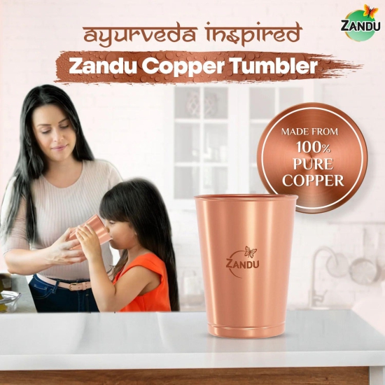 Pure Copper Tumbler for Immunity & Healthy Liver Function (Set of 2 Glasses)