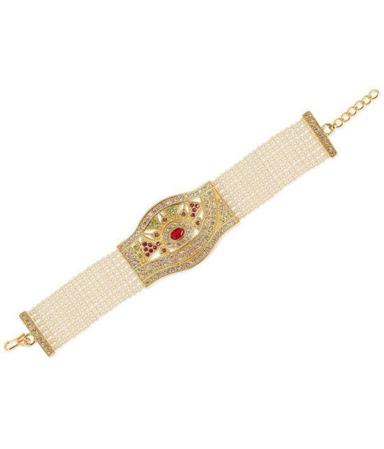 Gilher Fancy Traditional Real look Jadau Bracelet With Adjustable Size For Women And Girl - None