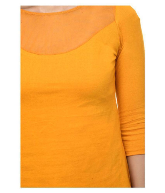 SAAKAA Poly Viscose Regular Tops - Yellow Single - L