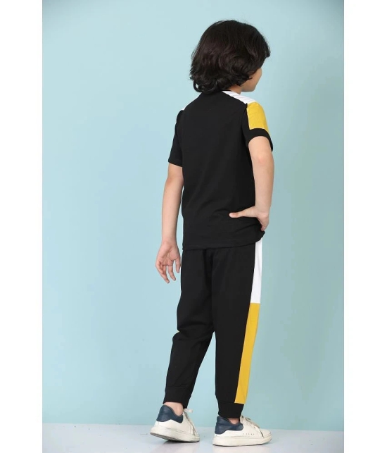 Rydho - Black Cotton Boys T-Shirt & Trackpants ( Pack of 1 ) - None