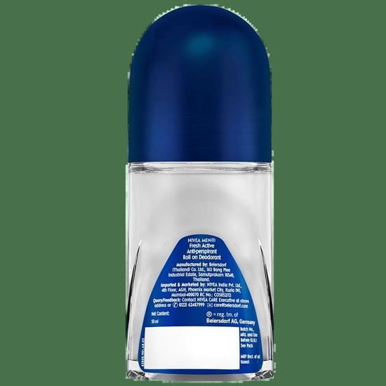 Nivea Men Roll On Deodorant - Fresh Active, For Men, 50 Ml Can