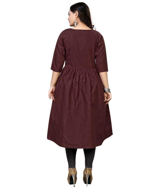 Rangrasiya - Maroon Cotton Women''s Flared Kurti ( Pack of 1 ) - None