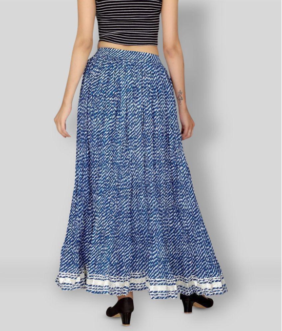 FABRR - Blue Cotton Women's A-Line Skirt ( Pack of 1 ) - 37-41