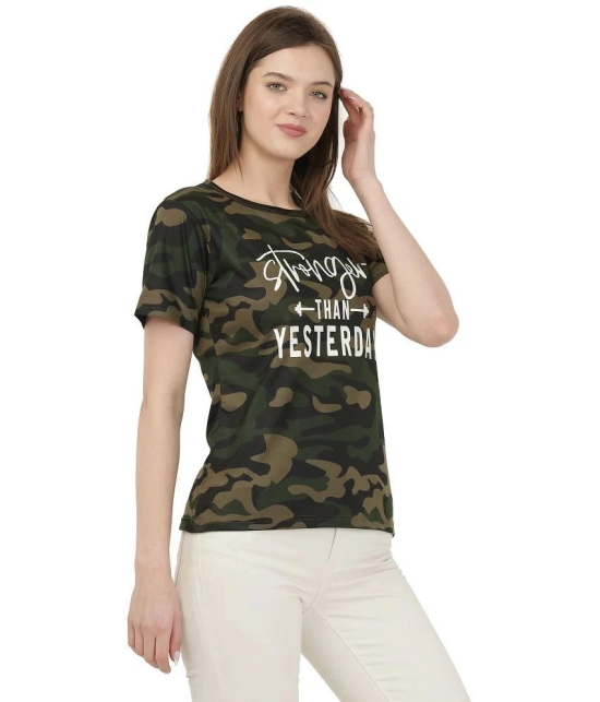 Leotude - Cotton Blend Regular Olive Womens T-Shirt ( Pack of 1 ) - None