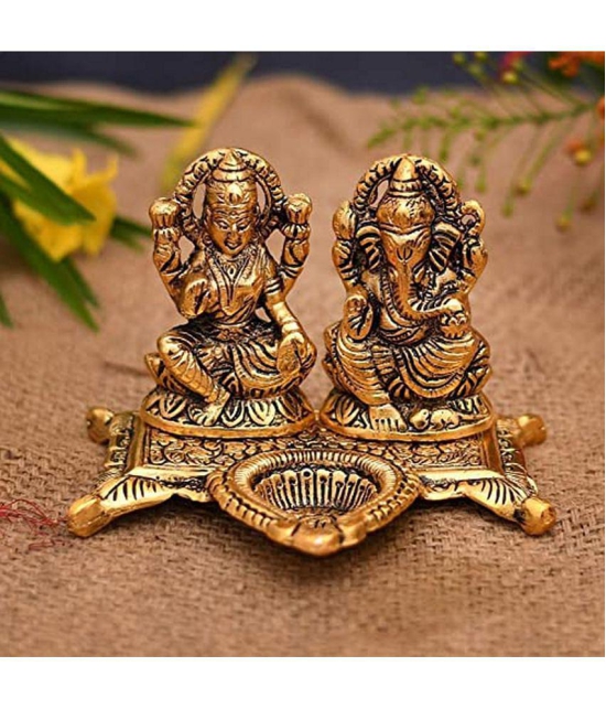 TISYAA - Brass Laxmi Ganesh Idol ( 15 cm )