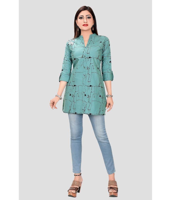 Meher Impex - Green Rayon Women''s Straight Kurti ( Pack of 1 ) - None