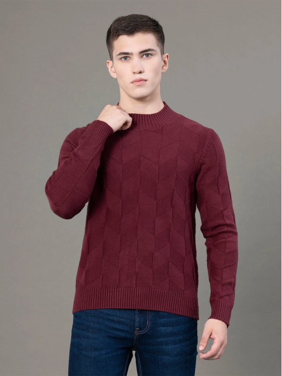 RedTape Mock Neck Pattern Sweater for Men | Ultimate Comfort