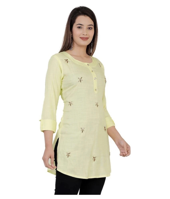 HIGHLIGHT FASHION EXPORT - Yellow Rayon Womens Straight Kurti ( Pack of 1 ) - M