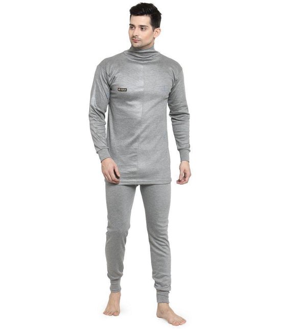 Uzarus - Light Grey Cotton Blend Mens Thermal Sets ( Pack of 1 ) - None