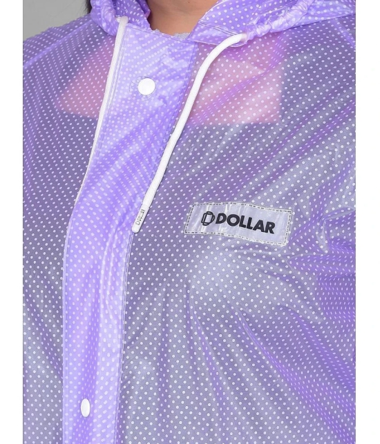 Dollar Polyester Long Raincoat - Purple - None