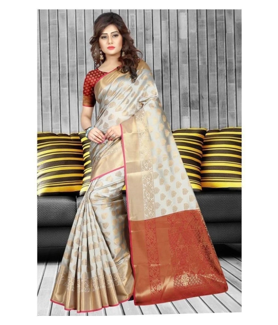 Gazal Fashions - Multicolor Silk Blend Saree With Blouse Piece (Pack of 1)