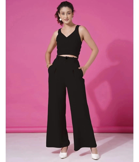 Selvia Black Solid Pant Top Set - None