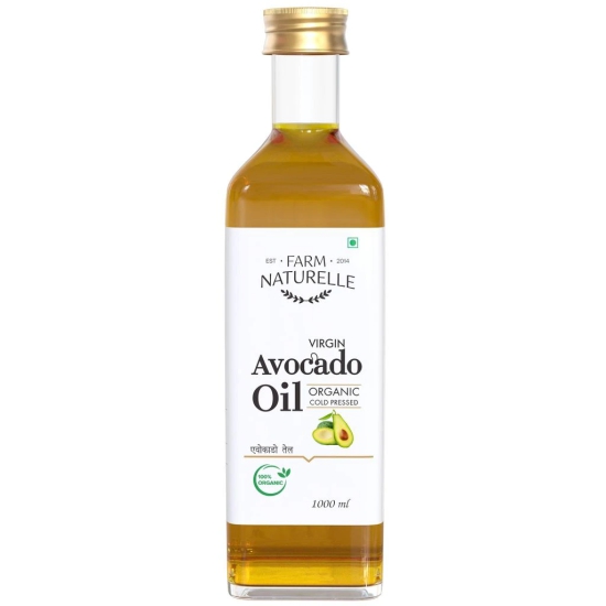 Farm Naturelle 100% Pure Extra Virgin Avocado Oil is Pressed from The Fleshy Pulp Surrounding The Avocado Seed Fssai Approved .(1000 Ml)