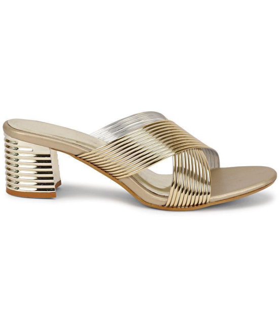 Saheb - Gold Women's Slip On Heels - None