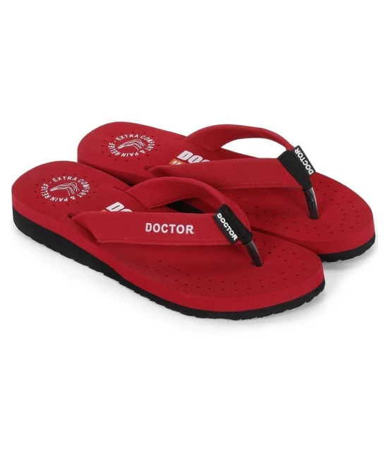 DOCTOR EXTRA SOFT - Maroon Womens Thong Flip Flop - None