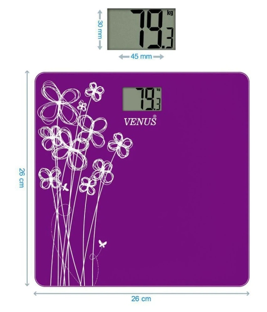 Venus Digital Electronic LCD Personal Health Body Fitness Bathroom Weighing Scale EPS-2001 Purple Purple