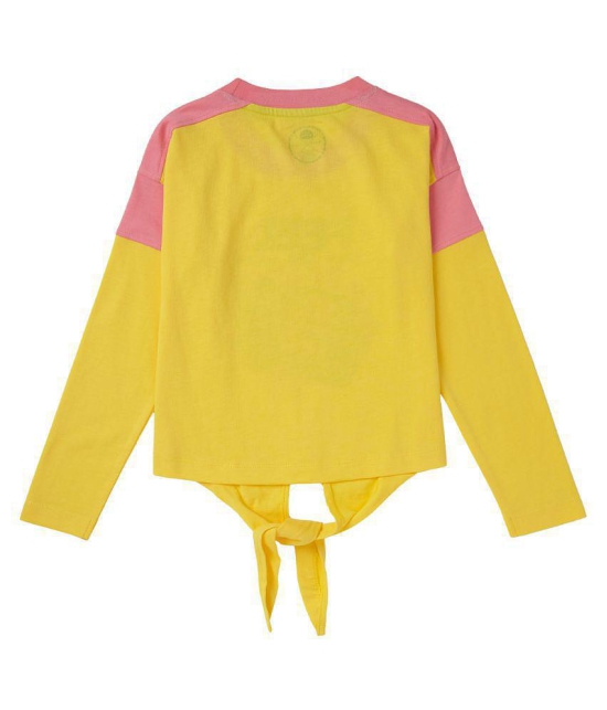 Cub McPaws Girls Casual Cotton Jersey A-line Top (Yellow, Pack of 1) - None