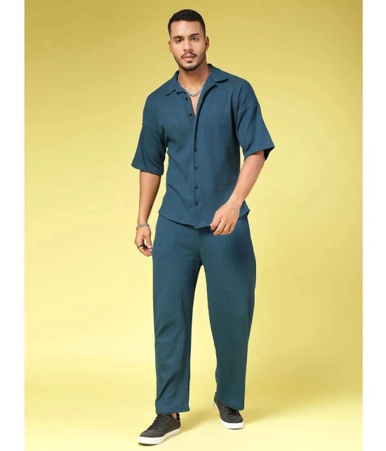 Rigo Teal Cotton Relaxed Fit Mens Tracksuit ( Pack of 1 ) - None