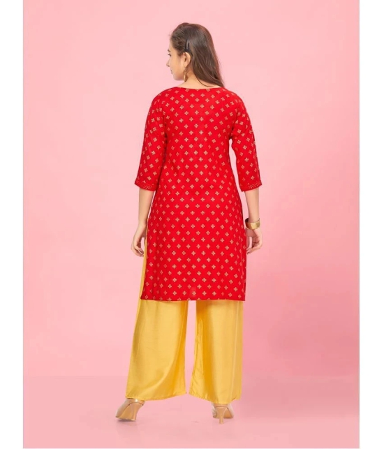 Aarika Red Rayon Girls Kurti ( Pack of 1 ) - None