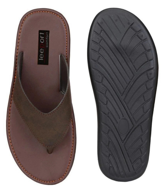 Leeport Brown Flip Flops - 9