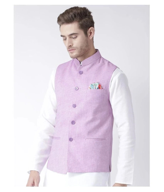 Hangup Purple Linen Nehru Jacket - None