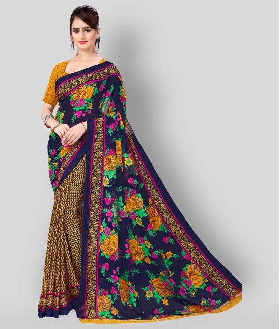 Anand Sarees - Multicolor Georgette Saree With Blouse Piece (Pack of 1)