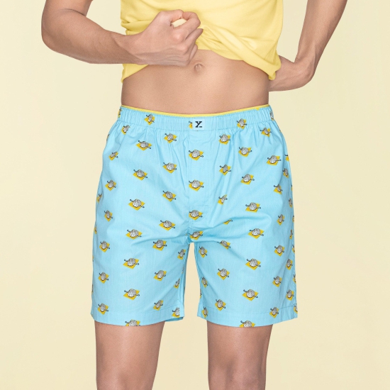 Renew Combed Cotton Boxer Shorts Blue Sky XXL