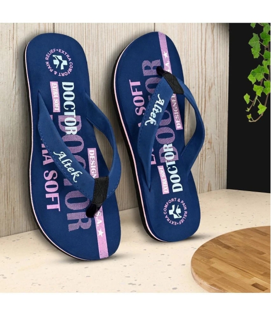 Altek Navy Blue Womens Thong Flip Flop - None