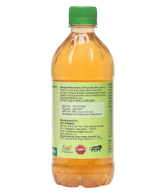 NutrActive Filtered Apple Cider Vinegar 1000 ml Unflavoured Pack of 2