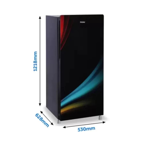 HAIER 185 Litres Single Door Refrigerator (Black Glass Door)