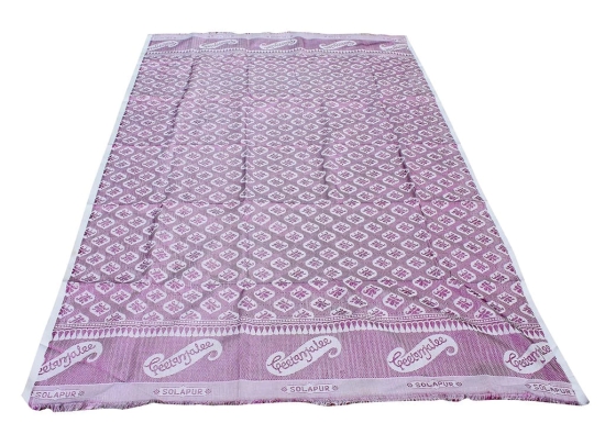 Mandhania Solapur Chaddar Single Blanket Cotton,Rayon?& Viscose Pack of 1 - Purple