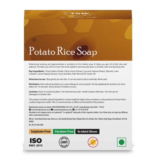 Potato Rice Soap - Handmade Soap For Face & Body ( Paraben/ Sulphate/ Dye/ Silicon Free) 100 g