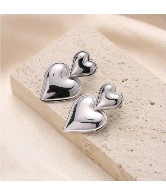 FASHION FRILL Silver Stud Earrings ( Pack of 2 ) - Silver